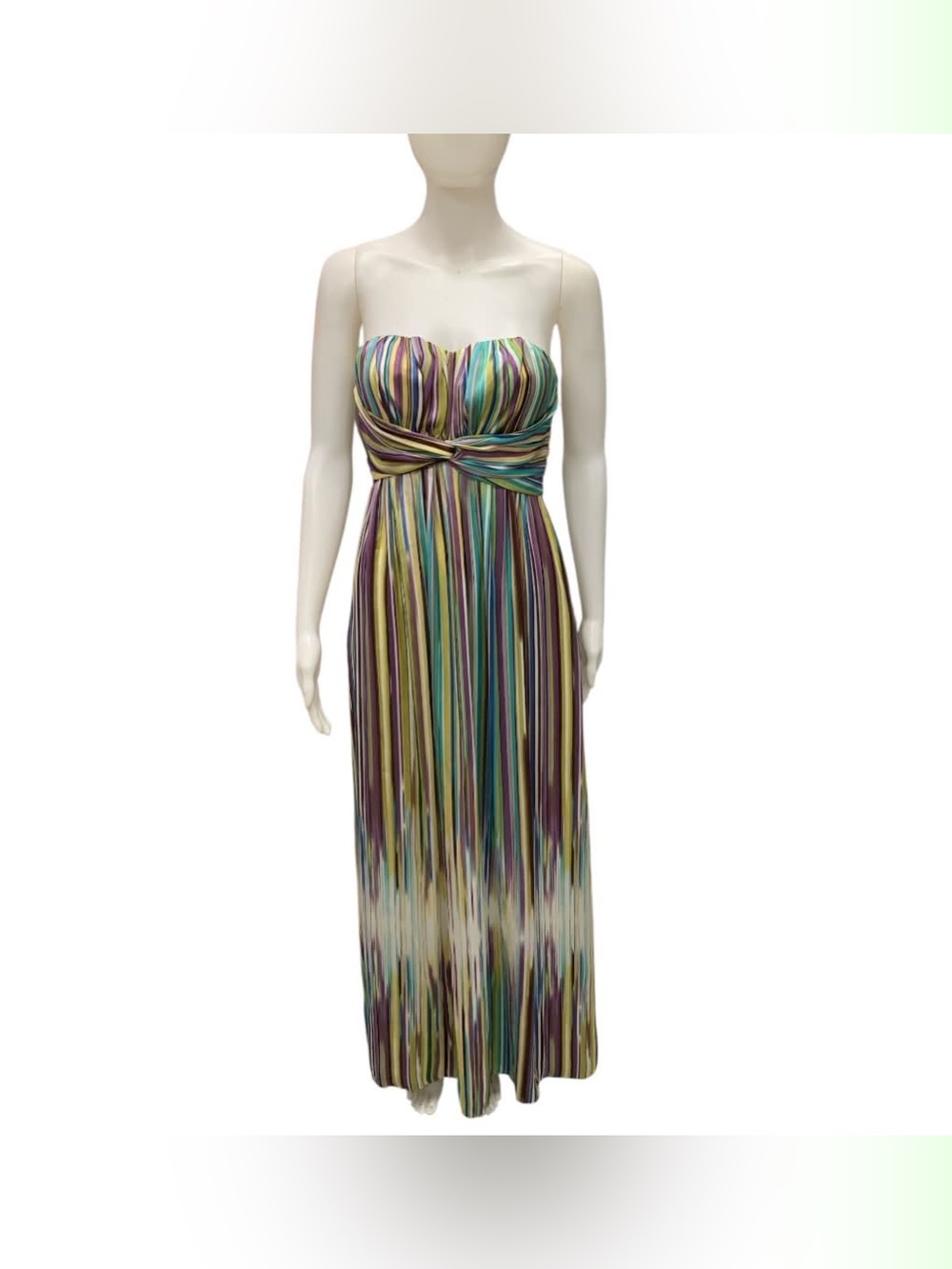 Jessica Simpson Strapless Multi-Stripe Maxi Dress Size S